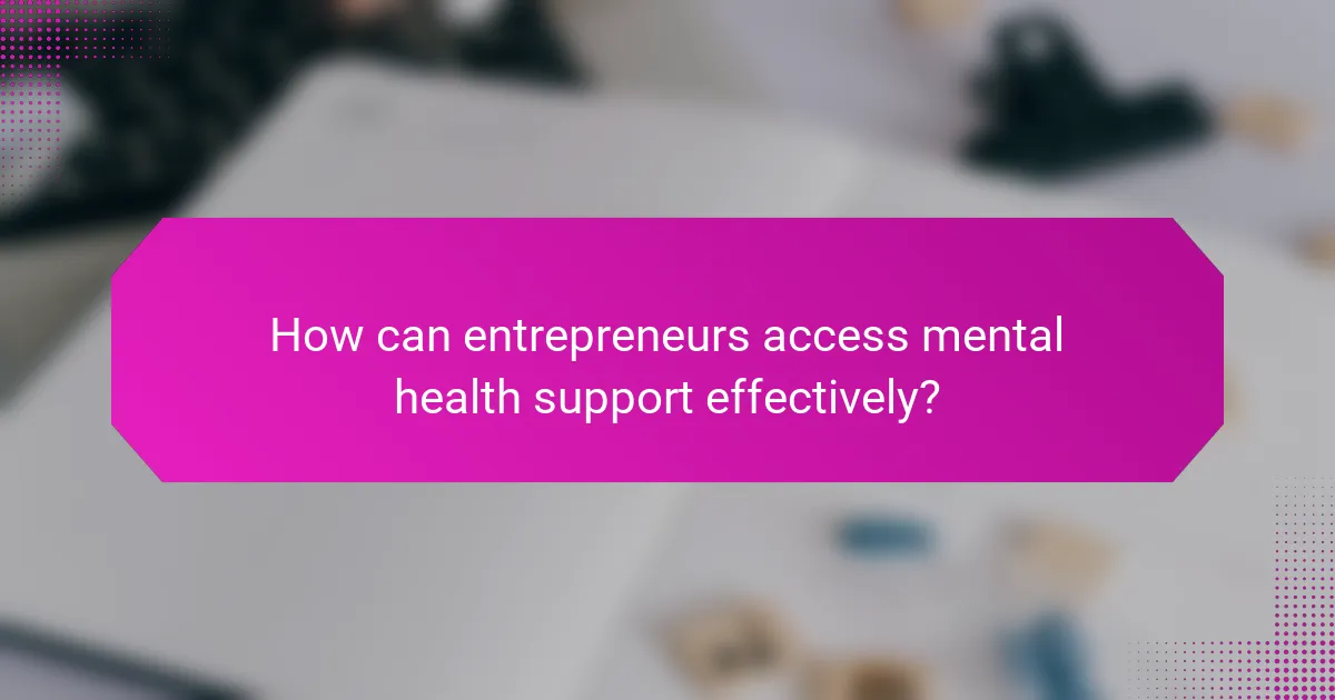 How can entrepreneurs access mental health support effectively?