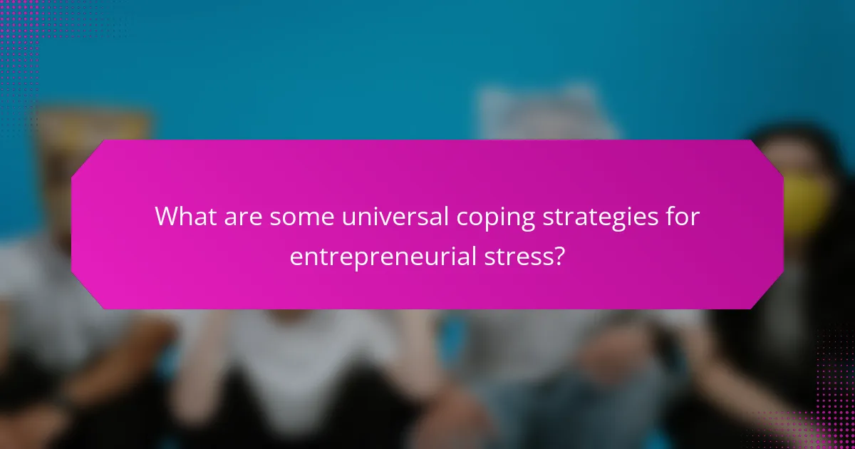 What are some universal coping strategies for entrepreneurial stress?