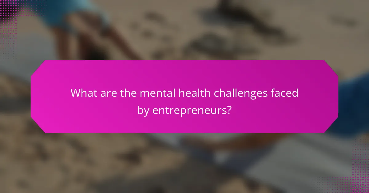 What are the mental health challenges faced by entrepreneurs?