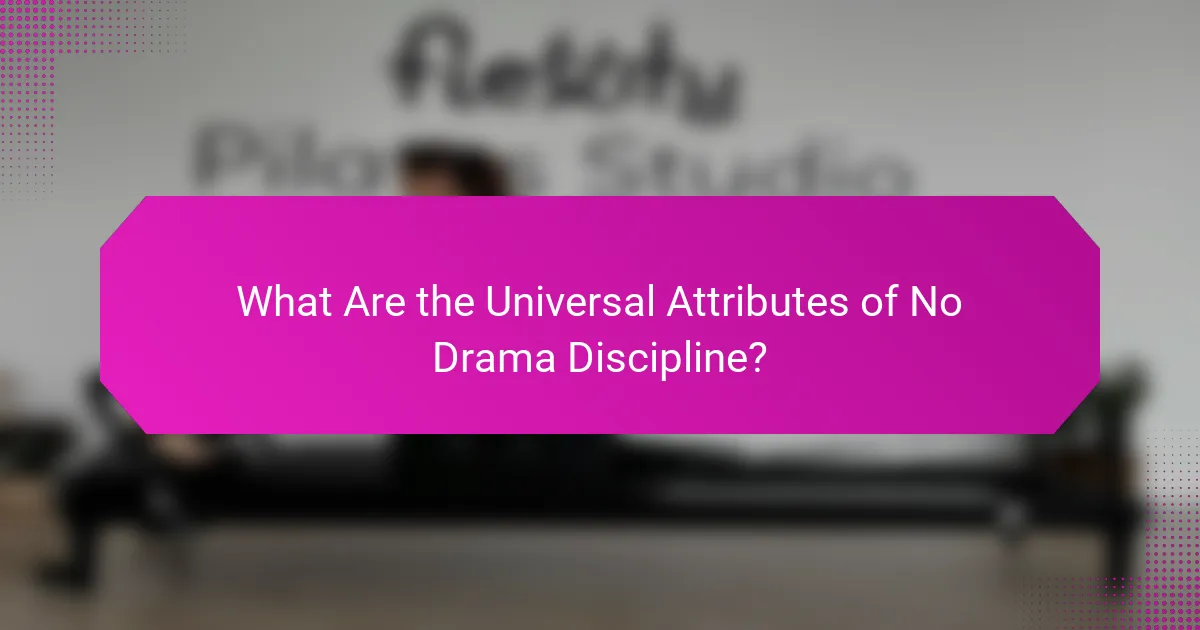 What Are the Universal Attributes of No Drama Discipline?