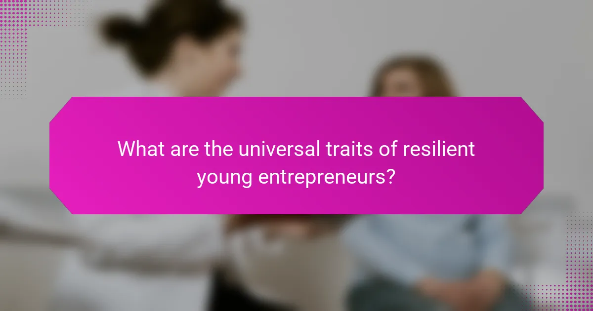 What are the universal traits of resilient young entrepreneurs?