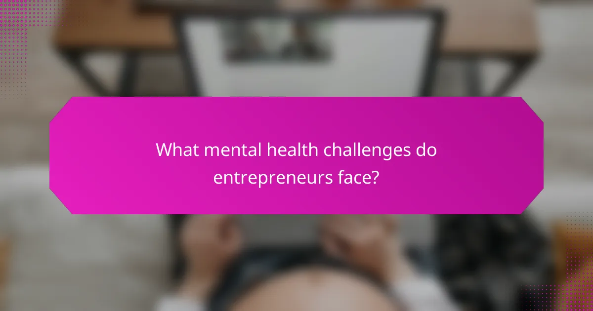 What mental health challenges do entrepreneurs face?