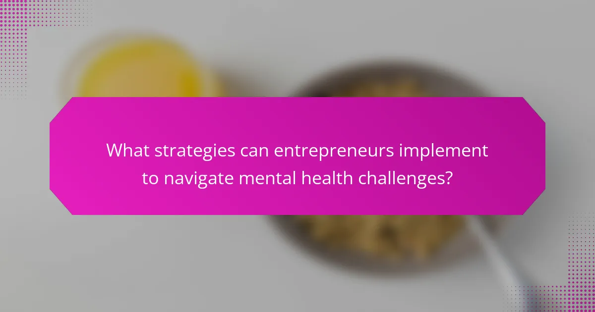 What strategies can entrepreneurs implement to navigate mental health challenges?