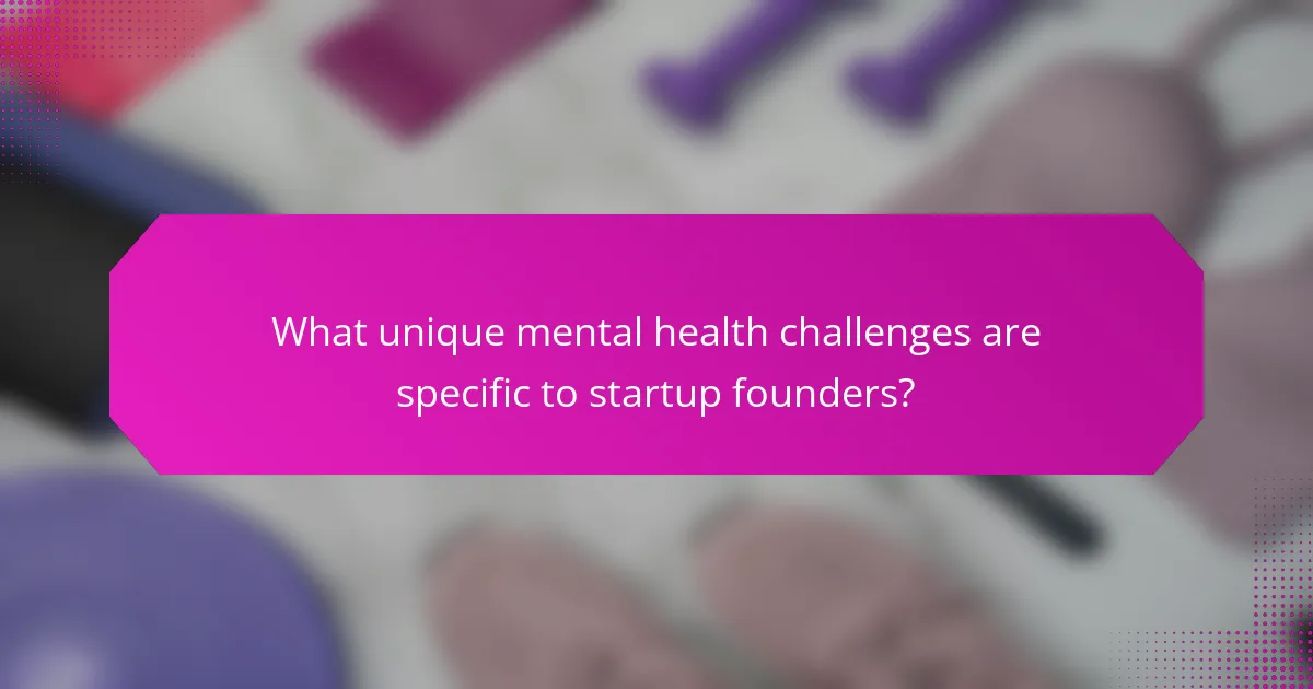 What unique mental health challenges are specific to startup founders?
