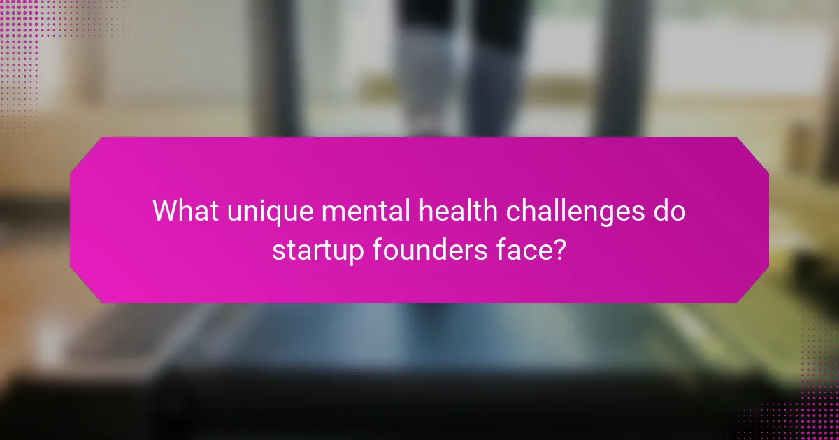 What unique mental health challenges do startup founders face?